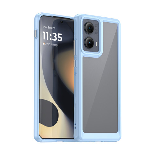 Motorola Edge 2024 Colorful Series Acrylic Hybrid TPU Phone Case - Blue
